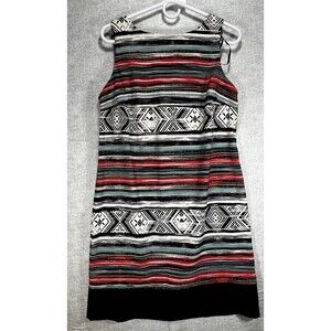 AB Studio Shift Sleeveless Work Business Dress Size 12 Southwestern Pattern